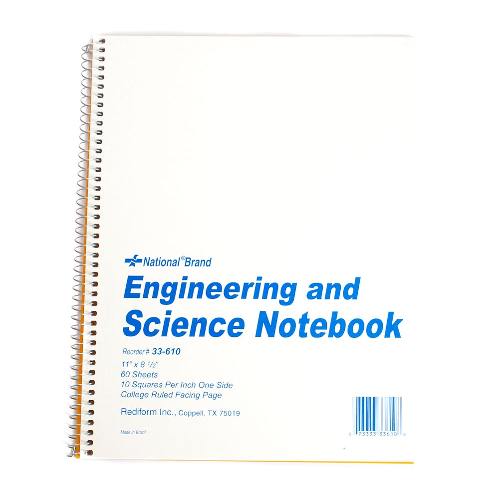 White, Spiral, Art & School, 10"x10", Rediform, Science Notebook, Quad ruled, 5378